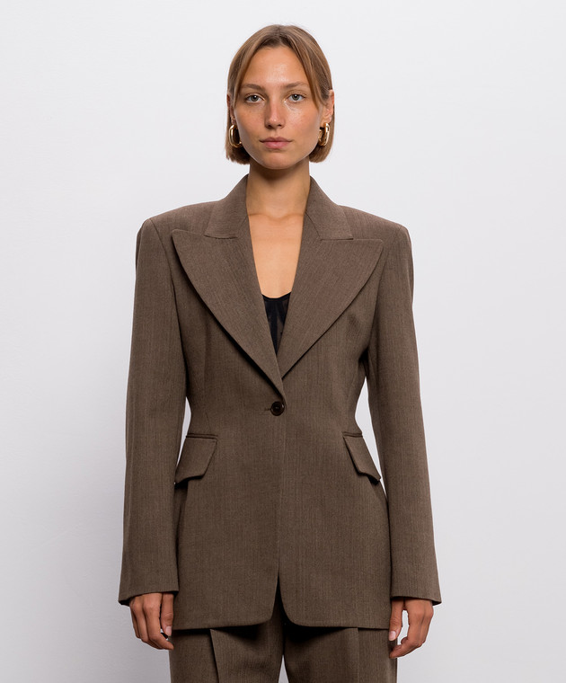 Ermanno Scervino Коричневый жакет с шерстью D496I312YAX изображение 3