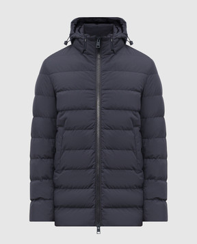 Herno Синій пуховик з принтом логотипа PI001238U12840