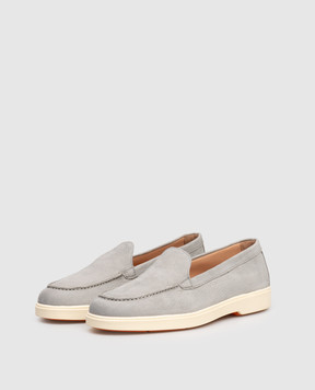 Santoni Сірі лофери з нубуку з логотипом WUYA58856TISNPRX