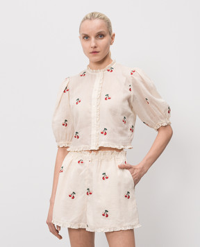 Twinset Бежевая блуза из рамы 261TT2420