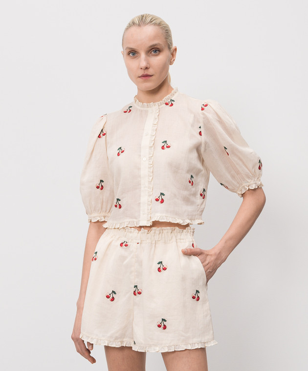 Twinset Бежева блуза з рамі 261TT2420 зображення 3