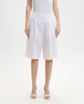 Agnona Білі бермуди з льону T81103XU3049