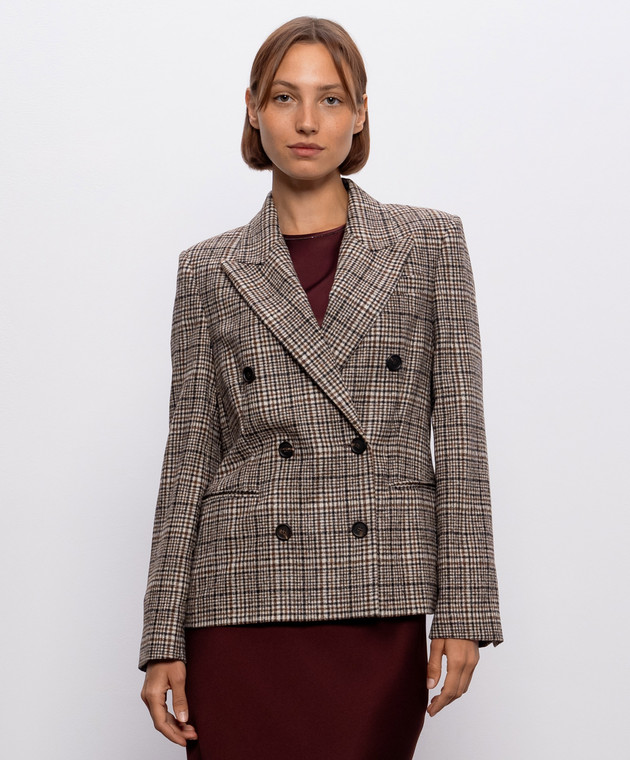 Brunello Cucinelli Двобортний жакет з вовною альпаки в клітинку MG5577359P зображення 3