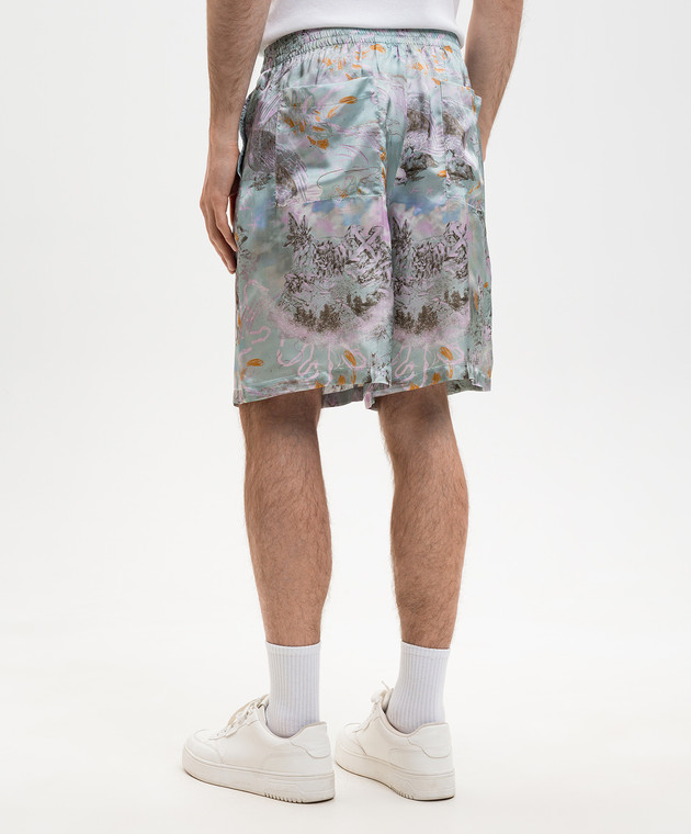 Off-White Блакитні шорти в принт 44XCB092S26F004 зображення 4