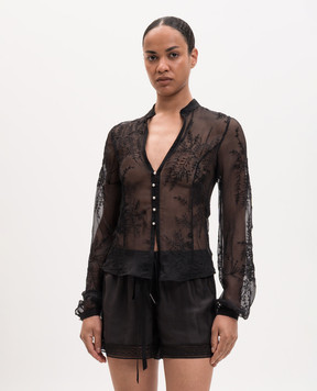 Ann Demeulemeester Чорна блуза Rhea з шовком B0014006FA735