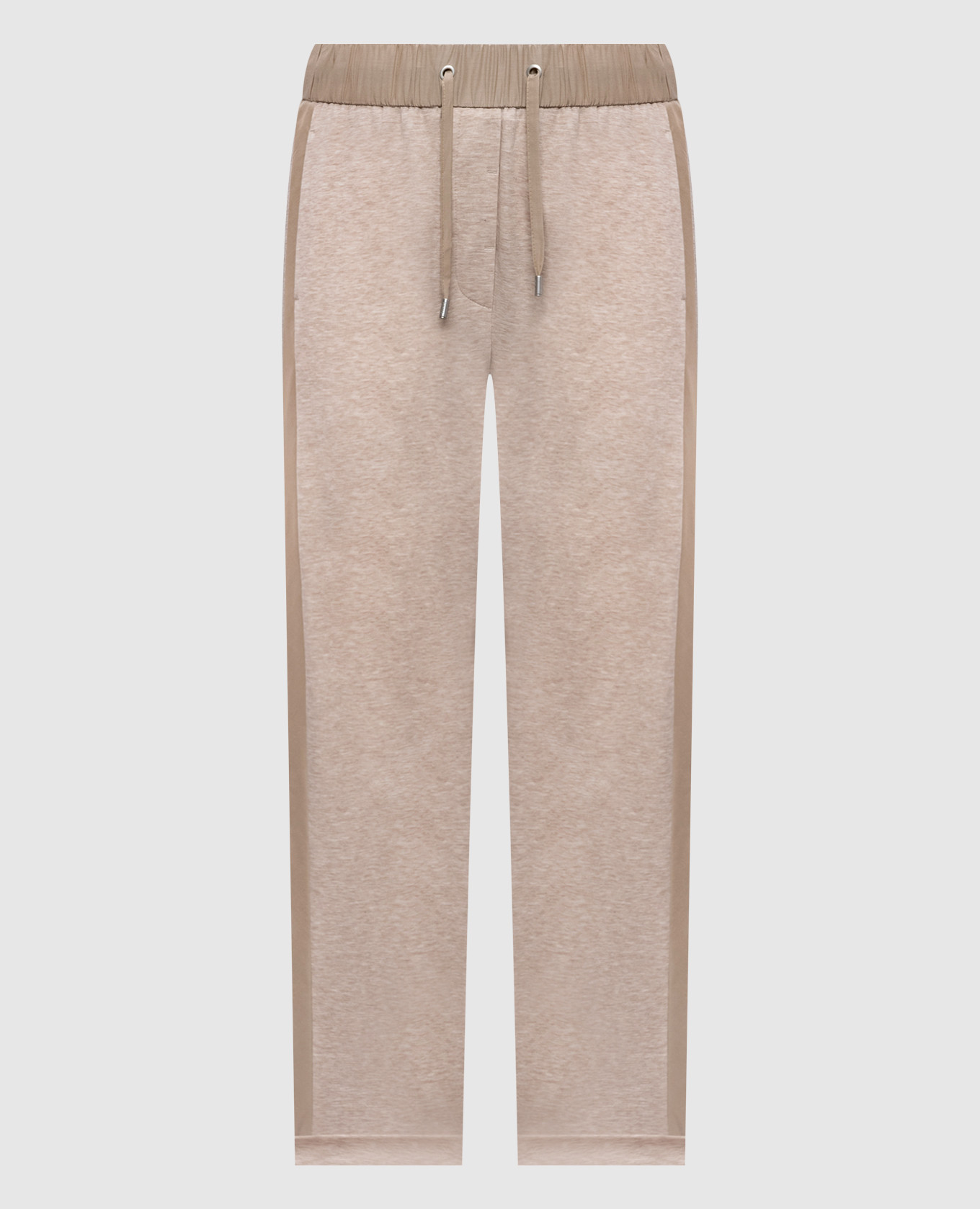 Бежеві меланжеві спортивні штани