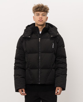 Off-White Черная куртка с вышивкой логотипа 44MED06CF26F001