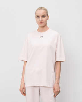 Off-White Рожева футболка з принтом емблеми Paint Arrow 44MAA120S26J00R