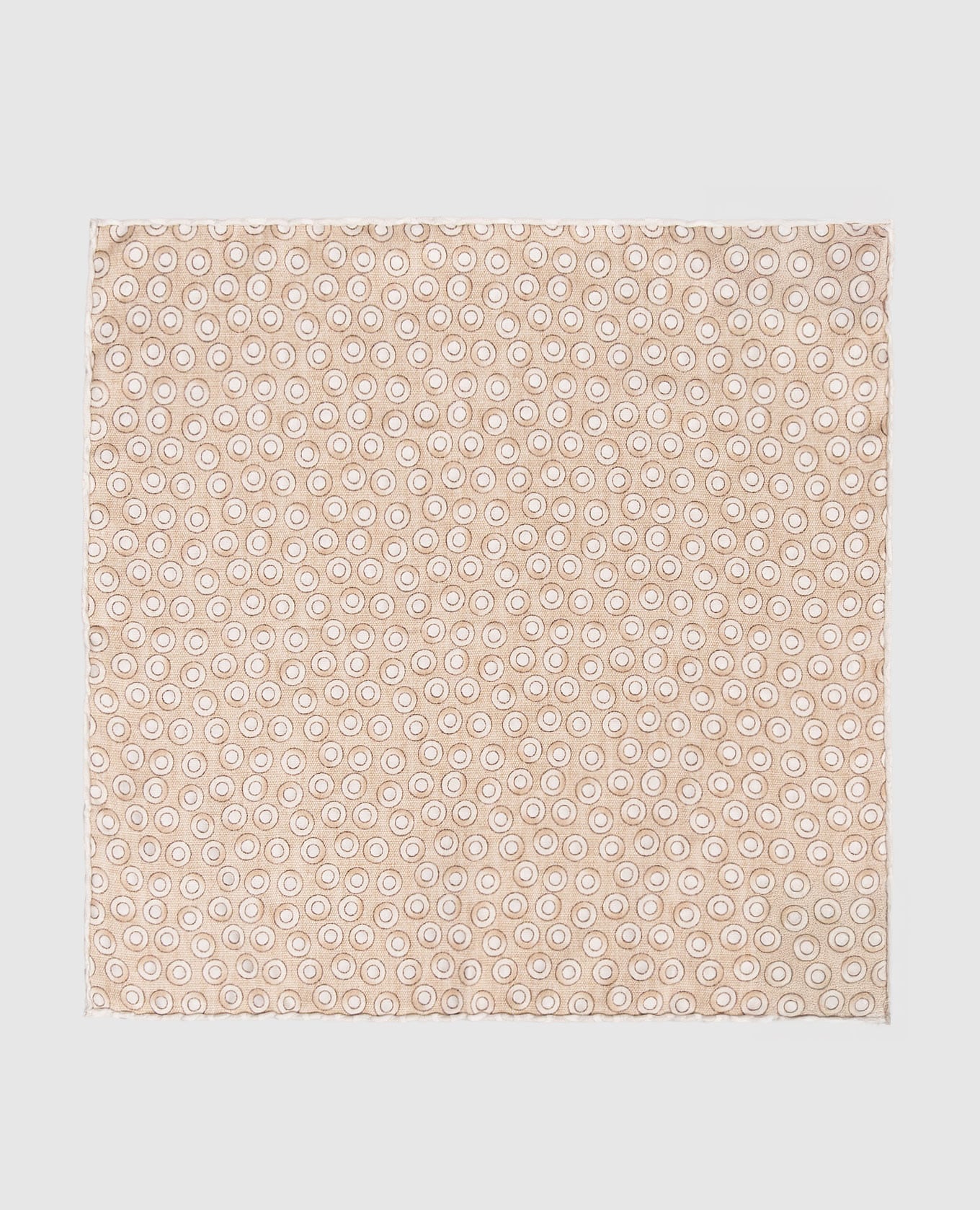 Бежевый платок-паше из шелка в узор горох