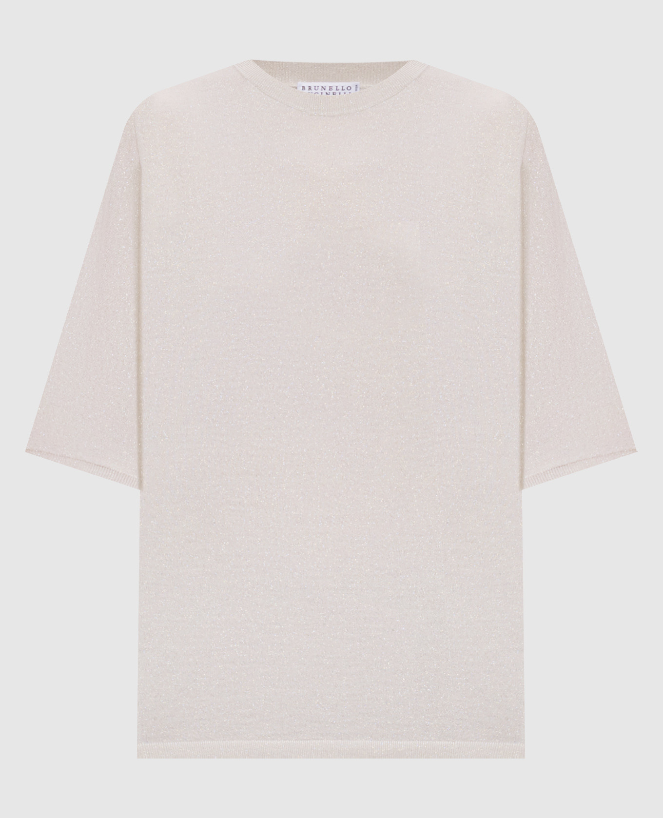 Бежевый топ с кашемиром и шелком с люрексом