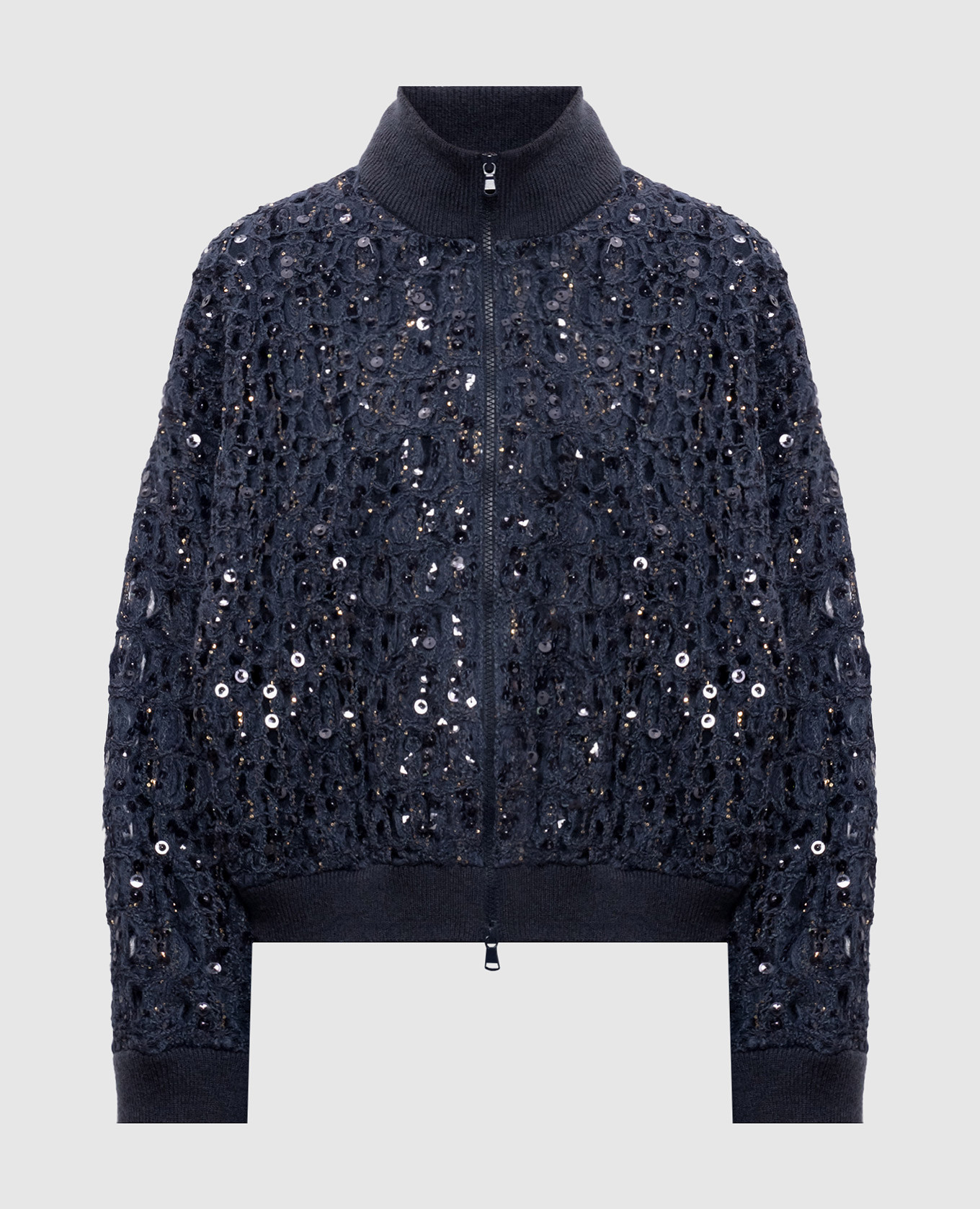 

Синий ажурный кардиган с мохером и шелком, Кардиганы