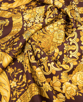 Versace Коричнева хустка із шовку в принт Barocco 10016001A04577