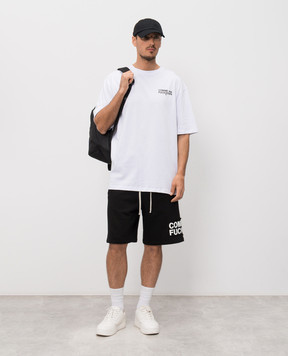 Comme des Fuckdown Чорні шорти з вставкою логотипа FMS6CFABM01928