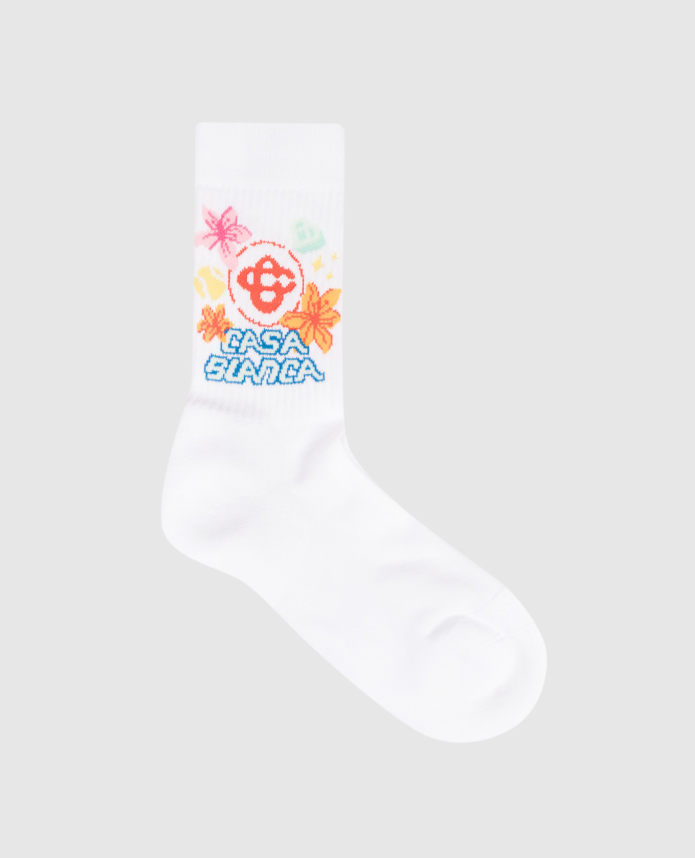 

Белые носки с цветочным узором, Белый, Носки