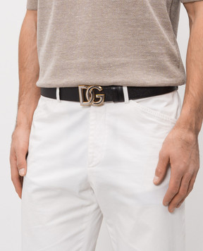 Dolce&Gabbana Черный кожаный ремень с монограммой DG BC4941AG651