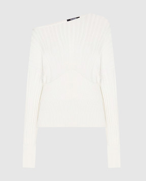 Balmain Білий джемпер в рубчик GF1AQ135KJ30