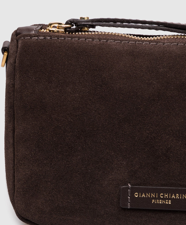 Gianni Chiarini Коричневая замшевая сумка кросс-боди Nora BS10224CMPL изображение 4