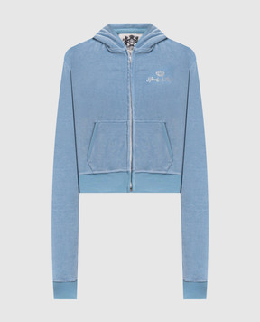 Sporty & Rich Голубая велюровая спортивная куртка Juicy CA046716689BL50