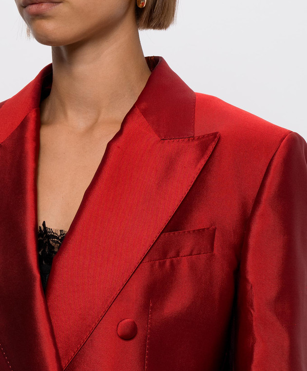 Dolce&Gabbana Червоний двобортний жакет із шовку F29UUTFU116 зображення 5