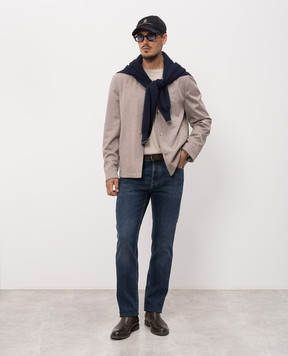 Brunello Cucinelli Джемпер бежевый из шерсти и кашемира M2400100
