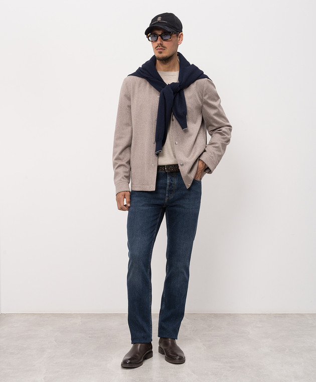 Brunello Cucinelli Джемпер бежевий з вовни та кашеміру M2400100 зображення 2