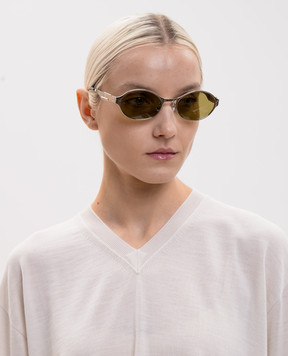 Bottega Veneta Серебряные солнцезащитные очки Dash 872418V4450