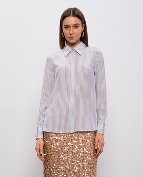 Max Mara Голубая рубашка MSTFLIRT из шелка MSTFLIRT