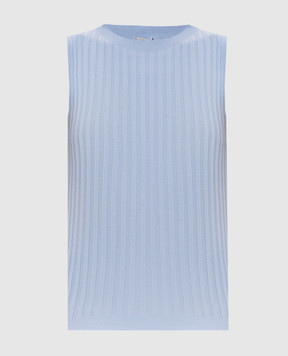 Peserico Голубой топ в рубчик A98211F1809310
