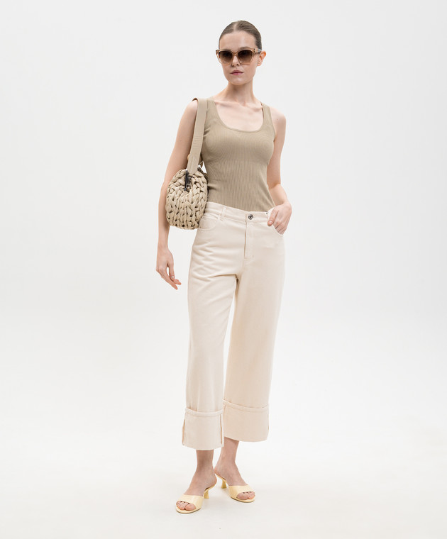 Max Mara Майка цвета хаки GHIRO MXMGHIRO изображение 2