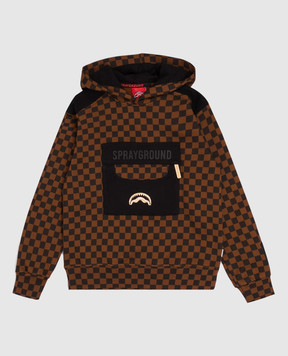 Sprayground Детское коричневое худи в клеточку SPY1490G