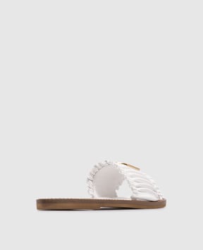 Dolce&Gabbana Дитячі білі шкіряні шльопанці D11373A18503940