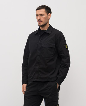 Stone Island Черная рубашка с логотип патч L1S151200013S0A10