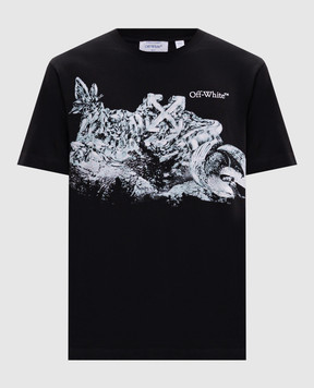 Off-White Чорна футболка з принтом Eagle Rock 44MAA027S26J006
