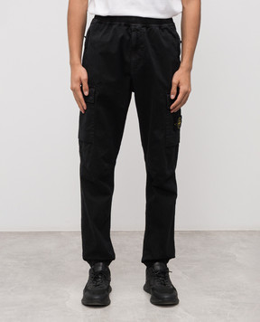 Stone Island Чорні джогери з патчем логотипа K2S153100033S00L1