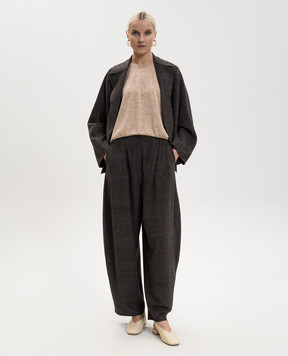 BOBOUTIC Бежева футболка з кашеміру, шовку та льону 5001