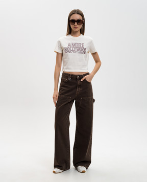 AMIRI Коричневые джинсы CARPENTER с патчем логотипа AWBMJE1002