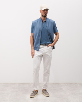 Brett Johnson Синий жилет из шерсти SS26O90LP597OCE