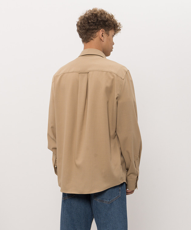 Ami Paris Бежевая рубашка из шерсти HSH871WV0211 изображение 4