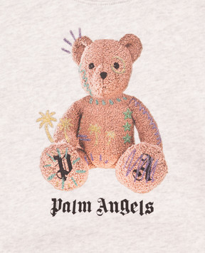 Palm Angels Детский серый утепленный свитшот с брендовым принтом F6PAJGSW078