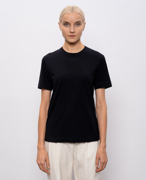 Brunello Cucinelli Черная футболка с цепочкой мониль M0T81BI100