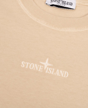 Stone Island Дитяча бежева футболка з вишивкою логоттипа L1S162100006S005014