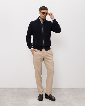 ISAIA Синий кардиган из хлопка MG8458Y0540