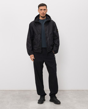 Stone Island Чорна куртка з патчем логотипа L1S154100053S0069