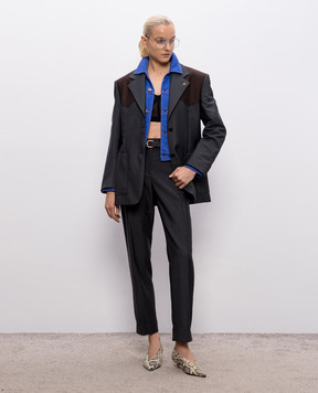 Versace Сірі штани з вовни та мохеру 10237921A17669