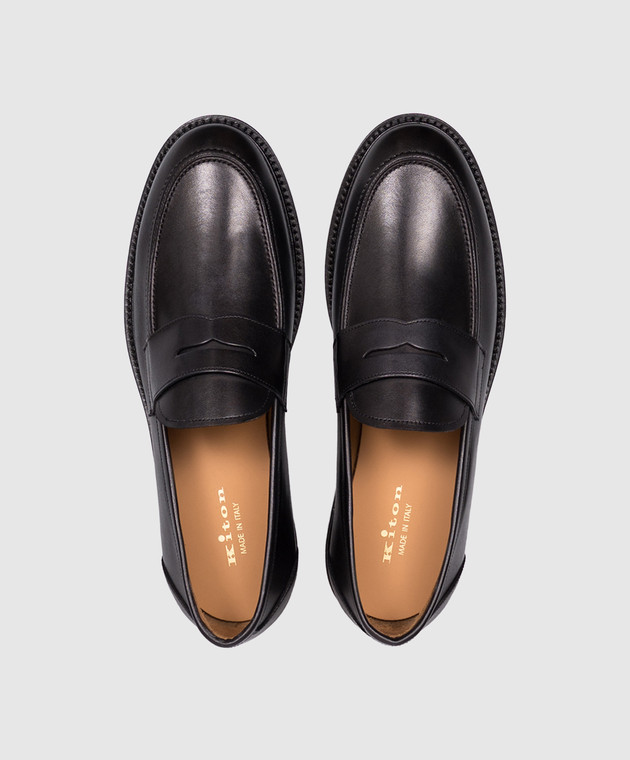 Kiton Чорні лофери USSA508N00100 зображення 4
