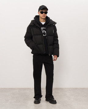 Off-White Черные худи с контрастным принтом логотипа 44MBB085F26F00F