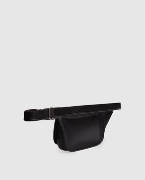 Bottega Veneta Чорна шкіряна поясна сумка Veneto 876334V6SE0