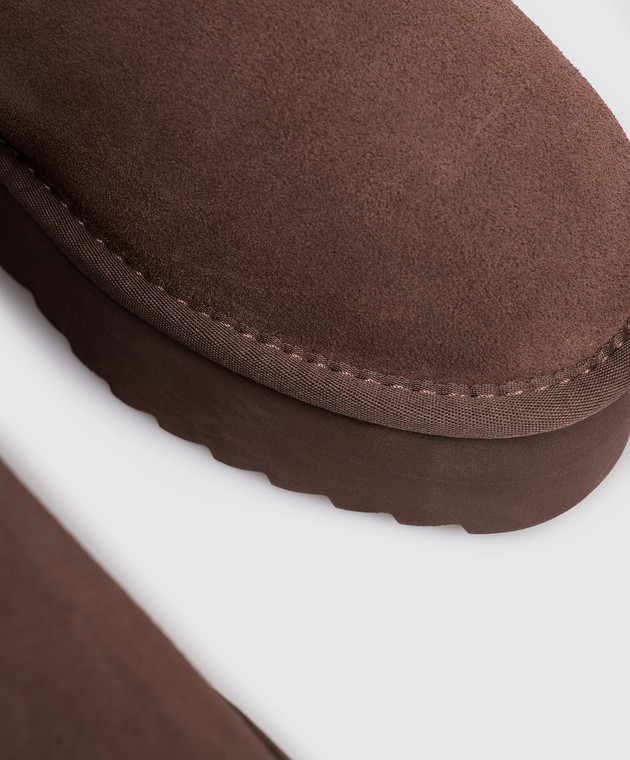 Colors of California Коричневые замшевые сапоги на меховой платформе с логотипом HCSHEARPLA1 изображение 5