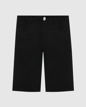 Stefano Ricci Чорні шорти з вишивкою монограми логотипа M8T6100080TFANT