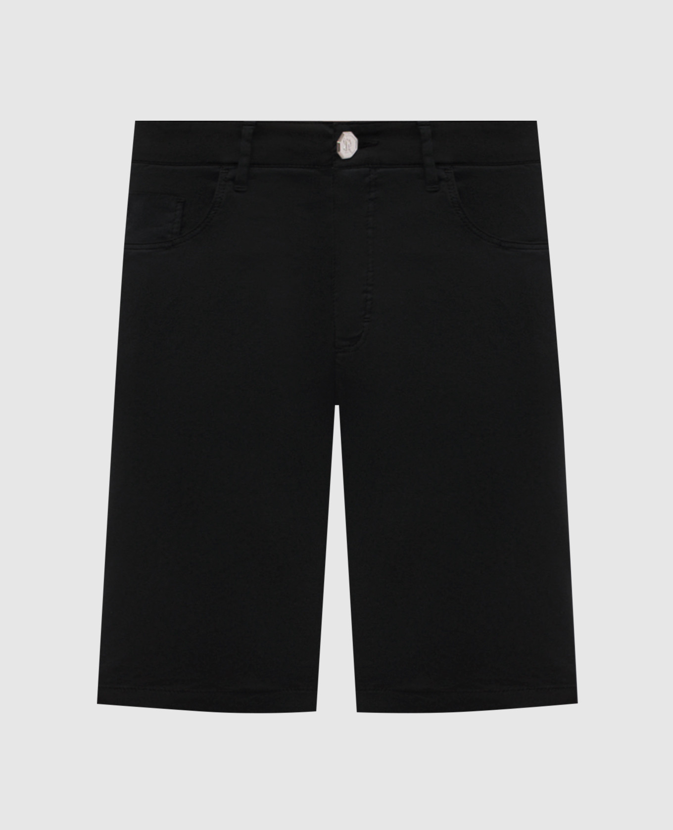 Черные шорты с вышивкой логотипа монограммы